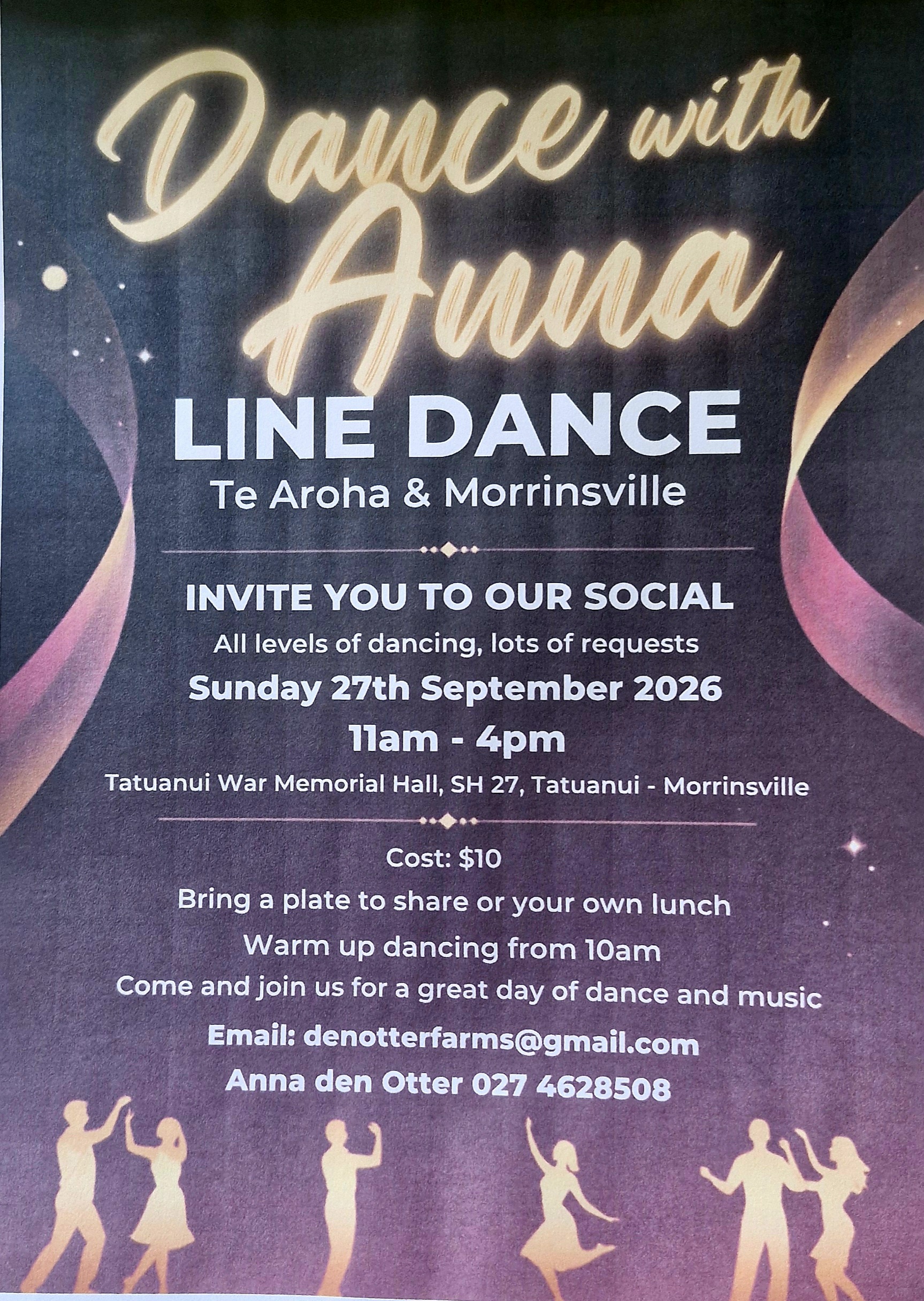 "Dance with Anna "line dance Te Aroha and Morrinsville. 